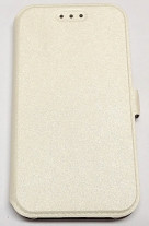Кожен калъф тефтер стойка и клипс FLEXI Book Style за  Alcatel One Touch Pop D5 5038 / 5038D / 5038X  бял